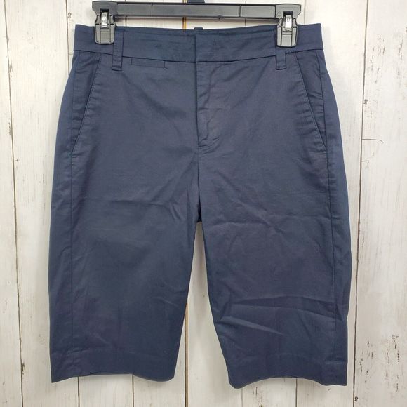 VINCE Coin Pocket Bermuda Shorts Women's Size 2 Navy Blue RN 106730 - Picture 1 of 5